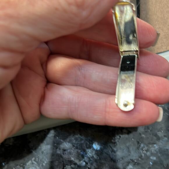 Sterling and black rubber adjustable bracelet. Clip to adjust. heart and star - Picture 5 of 6